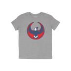 USA Rebel Alliance T-shirt featuring a heather-gray, short-sleeve design with a bold, distressed circular emblem and stylized