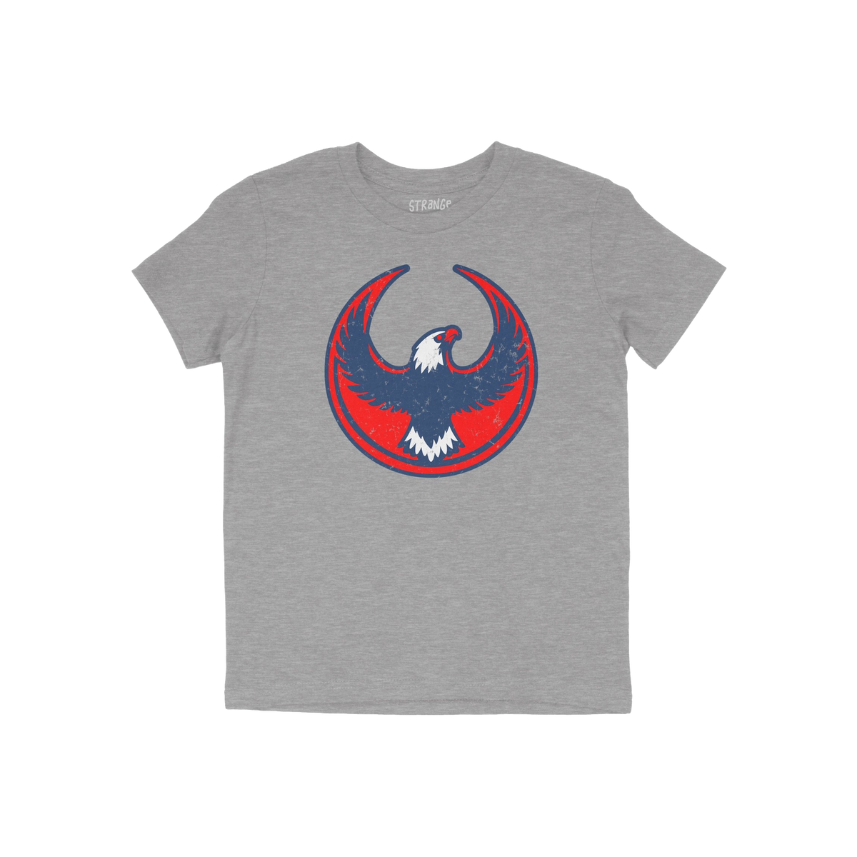 USA Rebel Alliance T-shirt featuring a heather-gray, short-sleeve design with a bold, distressed circular emblem and stylized