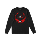 USA Rebel Alliance T-shirt featuring a bold, circular eagle emblem with red accents on a black long-sleeved tee, symbolizing 