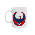 USA Rebel Alliance Mug featuring a red and blue eagle emblem, symbolizing anti-fascist patriotism, ideal for supporters of eq