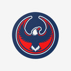 USA Rebel Alliance Sticker featuring a stylized eagle in flight, designed for protest and patriotism. Perfect for displaying on laptops, water bottles, and notebooks. Available in 3 x 3 and 5 x 5.