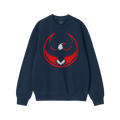 Navy blue USA Rebel Alliance sweatshirt featuring a bold, circular eagle emblem, symbolizing defiance and patriotism. Perfect