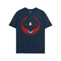 USA Rebel Alliance T-shirt features a bold red and white eagle emblem on dark-blue fabric, symbolizing defiance and equality.