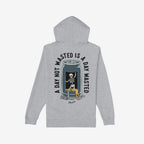 Wasted Days Hoodie & Sweatshirt featuring a skeleton climbing out of a can with the slogan “A DAY NOT WASTED IS A DAY WASTED,” highlighting rebellious spirit and existential humor.