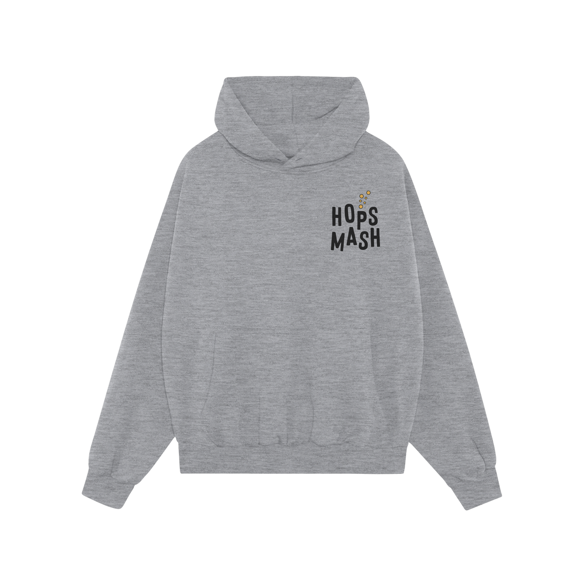 Wasted Days Hoodie & Sweatshirt features a light-gray pullover with “HOPS MASH” graphic on the chest, ideal for those emb