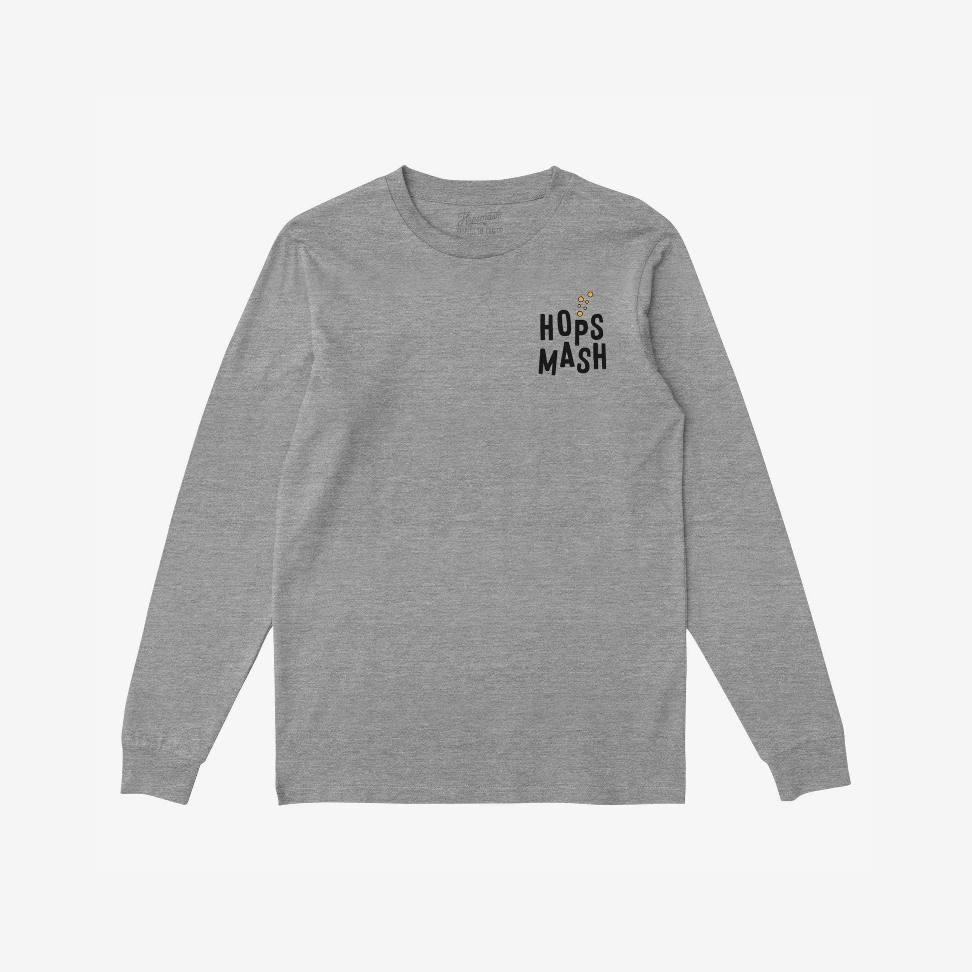 Heather-gray Wasted Days T-shirt featuring Hops Mash logo on the chest and bold back text, embodying a carefree, rebellious spirit. Ideal for casual, fun-loving environments.