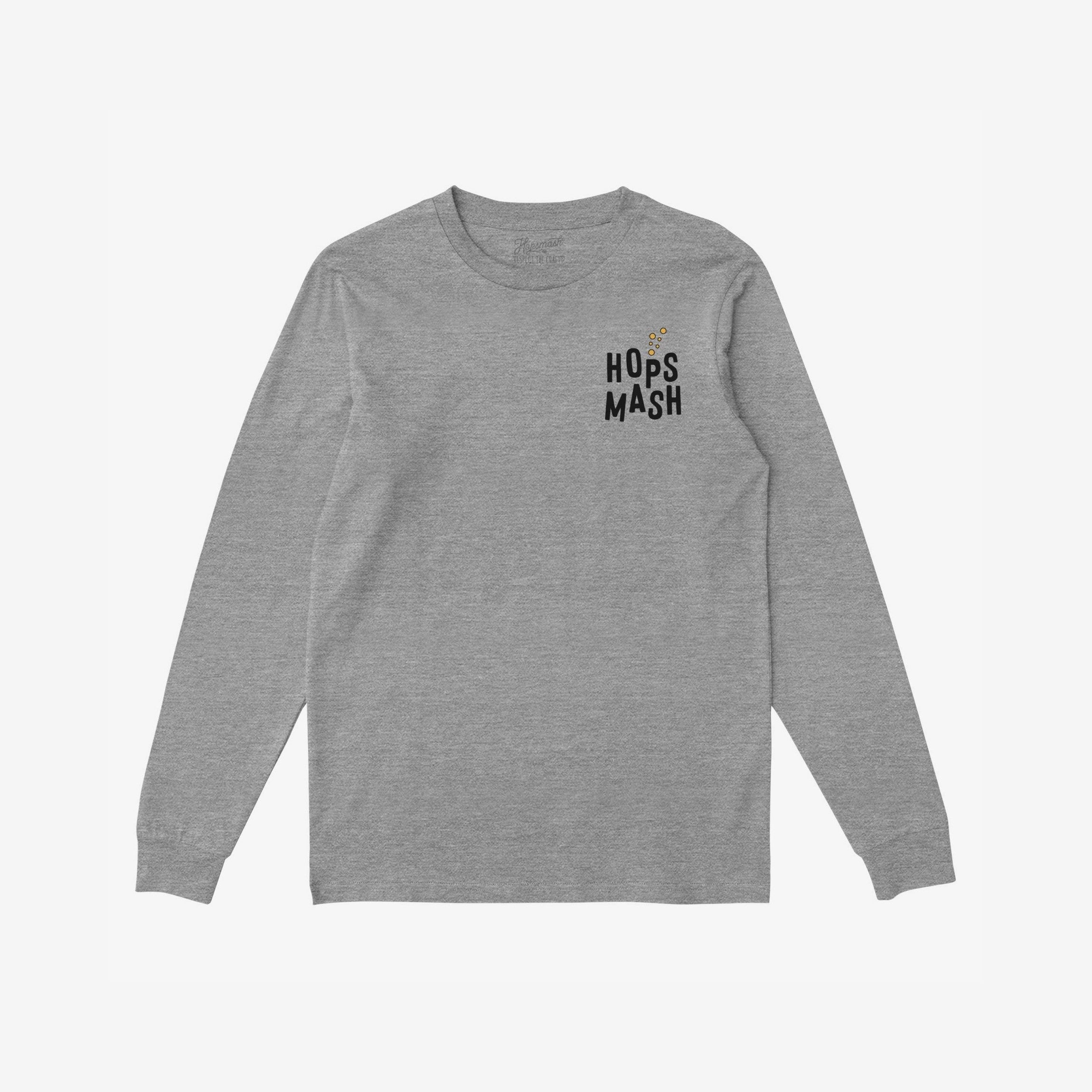 Heather-gray Wasted Days T-shirt featuring Hops Mash logo on the chest and bold back text, embodying a carefree, rebellious spirit. Ideal for casual, fun-loving environments.