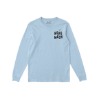 Wasted Days T-shirt in pale-blue, featuring HOPS MASH on the chest and a back graphic promoting carefree living. Perfect for 