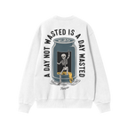 Wasted Days Hoodie & Sweatshirt features a skeleton emerging from a beer can, with the phrase “A DAY NOT WASTED IS A DAY WA