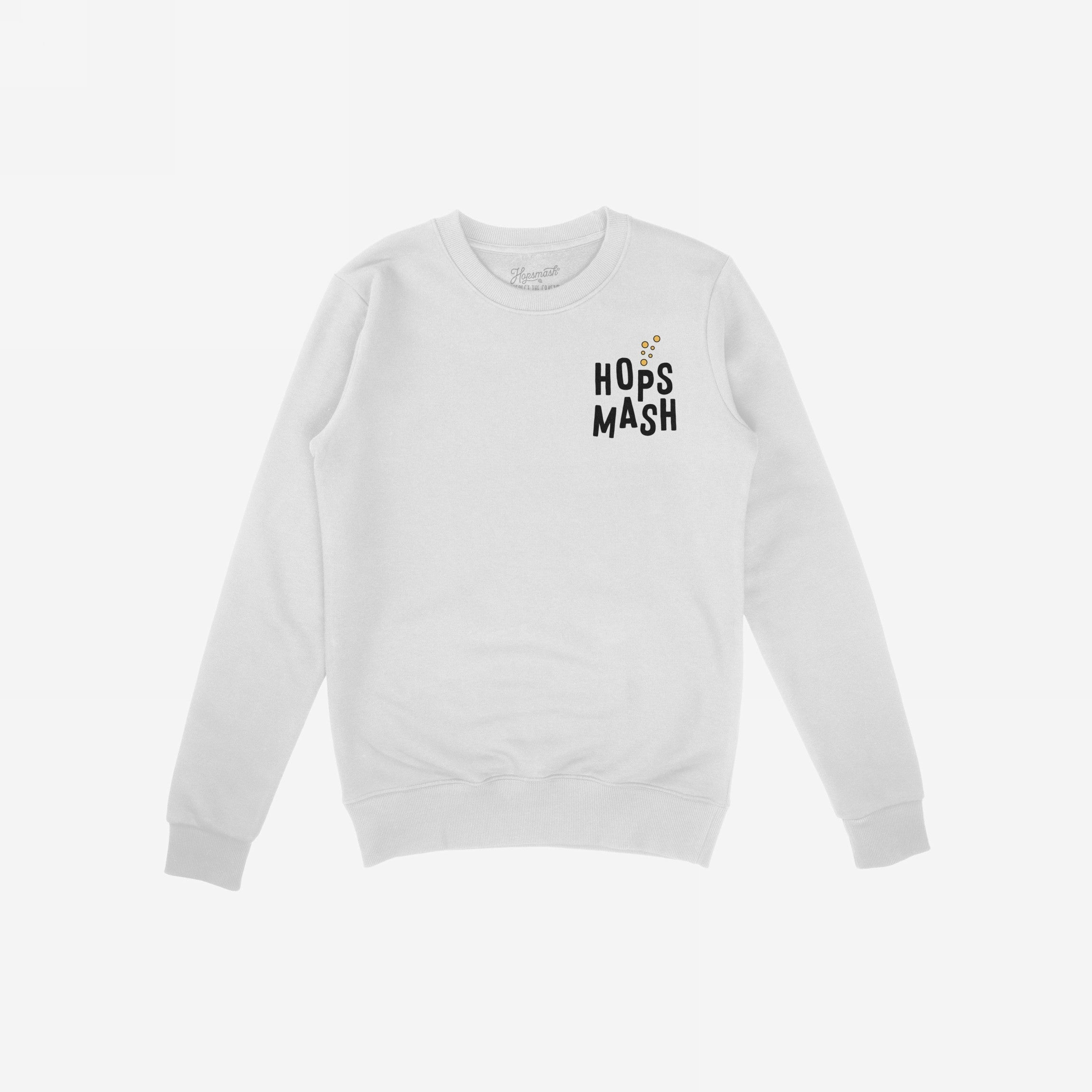 Wasted Days Hoodie & Sweatshirt features HOPS MASH in bold black on light-grey fabric, with golden bubbles, capturing a playful, rebellious spirit for those unapologetically embracing life's chaotic moments.