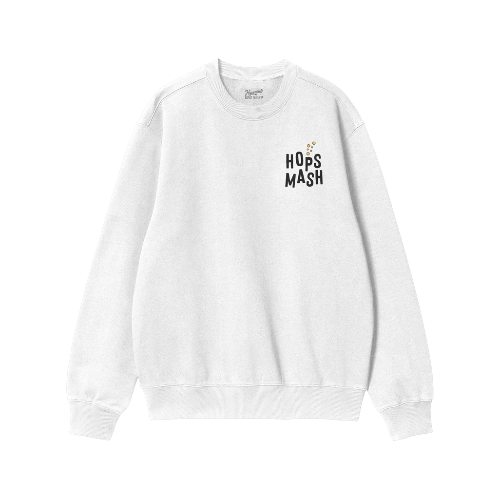 Wasted Days Hoodie & Sweatshirt features HOPS MASH in bold black on light-grey fabric, with golden bubbles, capturing a playf