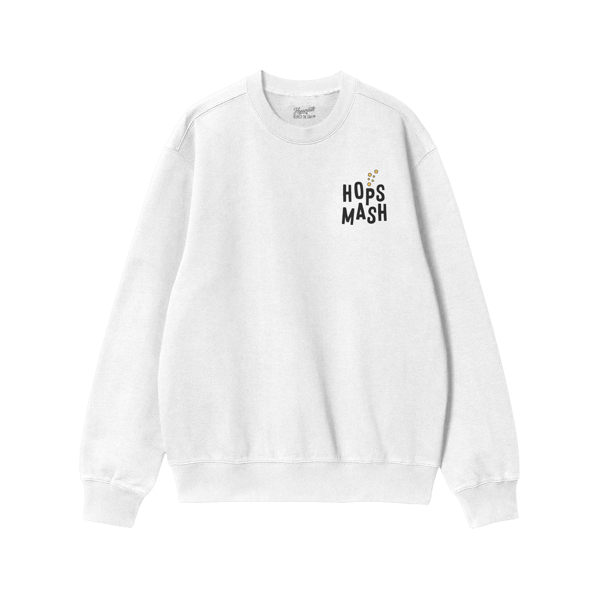Wasted Days Hoodie & Sweatshirt features HOPS MASH in bold black on light-grey fabric, with golden bubbles, capturing a playf