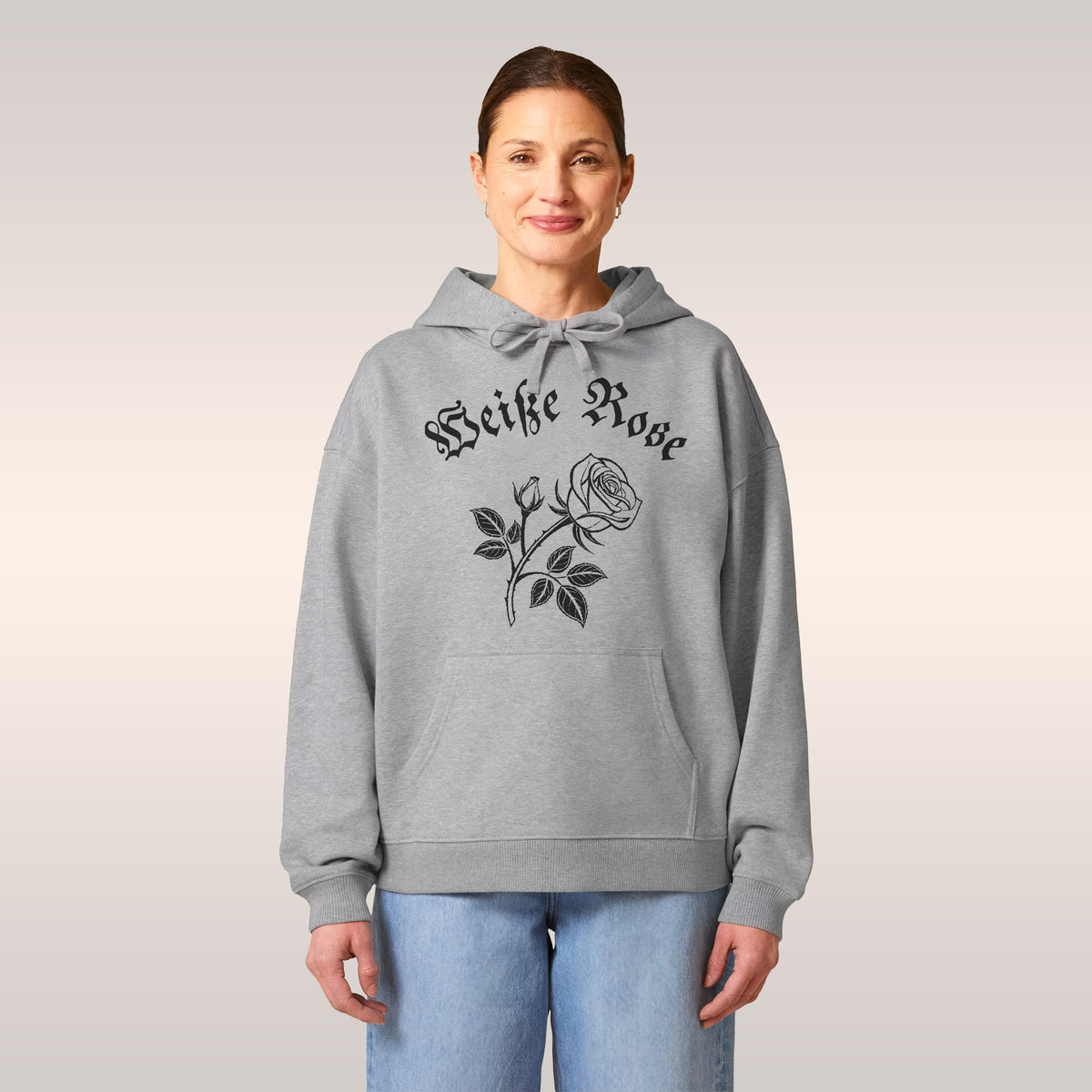 Weiße Rose Hoodie